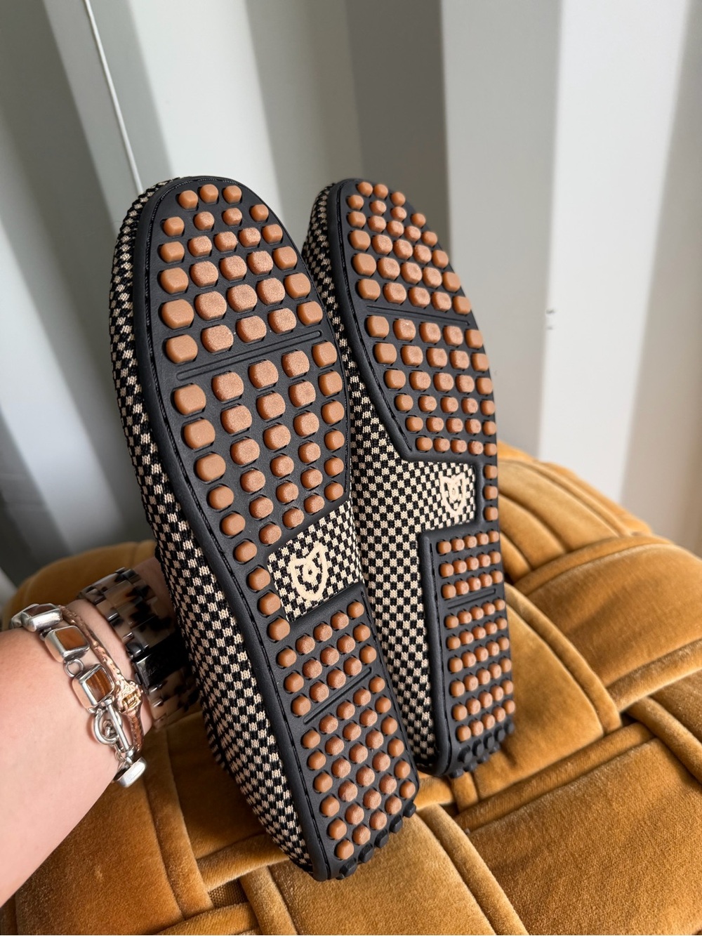 NIB Rothy’s Double Bit Driver Classic Micro Check Loafers 8.5 - Picture 4 of 8